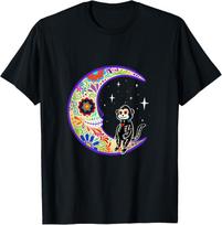 Monkey Dia de Los Muertos Skeleton Sugar Skull T-Shirt L