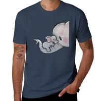 Nelly Baby And Mum Elephant Art Tshirt Basic All Season Solid Tshirt S