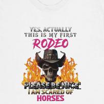 dark humor tee |  yes, actually this is my first rodeo  | dark humor fans | college style | streetwear | gildan cotton unisex L