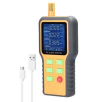 2026 Portable Air Quality Detector T/H Sensors CO2 Tester LCD Display with Backlit Carbon Dioxide TVOC HCHO Value Temperature Humidity Detect for Home geltona