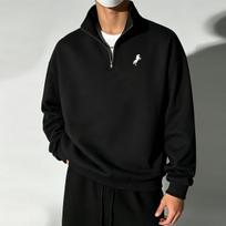 Men's Outdoor Casual Stand-Up Collar Half-Zip Sweatshirt, Lightweight Long-Sleeve Top, Relaxed-Fit Trendy Pullover for Spring and Fall L juoda