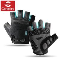 CAVALRY Bicycle Fingerless Gloves, Summer Unisex, for Road Bikes And Mountain Bikes, Shock-Absorbing, Breathable, Cycling Gear, Black And Blue, XL