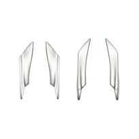 4x Front Bumper Splitter Fins - Silver ABS (Universal Fit)
