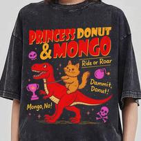 Princess Donut & Mongo Shirt, Dungeon Crawler Carl Shirt, Sci-Fi Fantasy Apparel, DCC Gift, Princess Donut Merch, Ride or Roar Tee L