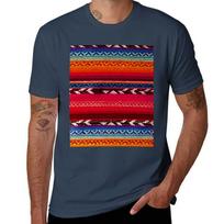 Authentic mexican serape blanket vibrant vintage boho chic decor TShirt Relaxed Casual Short Sleeve Tee S
