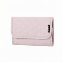 Roll Jewelry Case Untangle Foldable Multiple Compartments Travel Accessory Pink