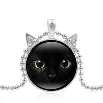 Cute Black Photo Locket Pendant Statement Chain Necklace for Women Gift One Size sidabras