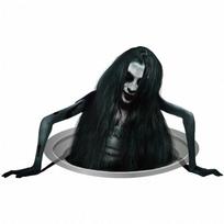 Easy Peel Long Hair Women Halloween Ghost Stickers Removable Funny Ghost Wall Stickers PVC Scary Halloween Decal Interior Props (Black,1600*900*700MM) juoda