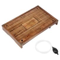 Wood Tea Tray Exquisite Kung Fu Tea Tray Vintage Chinese Tea Serving Tray 17 Inch Chinese Tea Table with Water Storage Drainage