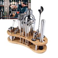 20 piece Stainless Steel Cocktail Shaker Set Versatile Set Bar Tool Set Mixed Drink Tool Set  Home
