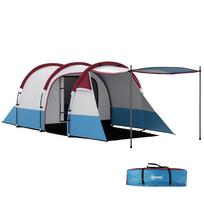Two Man Two-Room Tent, with Porch and Accessories - Red 420 x 200 x 150 cm raudona