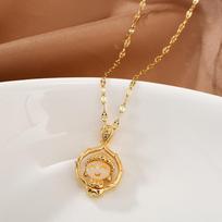 New Chinese Wind Lucky Maitreya Buddha Pendant Women Necklaces Cute Stainless Steel Female Clavicle Chain Girl's Neck Jewelry