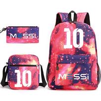 Messi Macy Printed School Bag 3-Piece Casual Pencil Bag Shoulder Bag Backpack Schoolbag 3-piece set