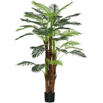 Artificial Palm Tree, 1.6 m, Realistic Branches, Decorative Plant, Plastic, with Pot, Brown+Green 16 x 16 x 160 cm žalia