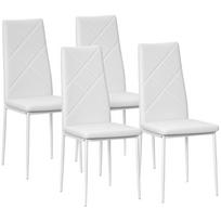 Set of 4 Chairs, Dining Chairs, Kitchen Chairs, 41 cm x 50 cm x 97 cm, White 41 x 50 x 97 cm balta