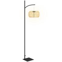 Solar Floor Lamp Rattan Solar Lamp with Light Sensor, Automatic Solar Light in Boho Style, IP44, Black+Yellow 44 x 32 x 178 cm geltona