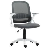 Breathable Mesh Office Chair, Ergonomic Swivel Chair with Folding Armrests and Lumbar Support, Grey 60 x 57.5 x 101 cm pilka