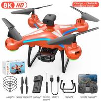 Naujas AE11 MAX Drone 8K HD dvigubas ESC fotoaparatas, optinis srauto lokalizavimas be šepetėlių, kliūčių išvengimo 5G WIFI FPV RC keturkopterio Dron žaislų dovana 1 battery oranžinė