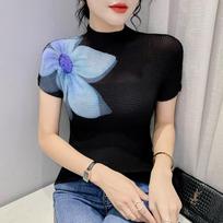 Chic Hong Kong Style Sweet & Spicy Print Top: Summer Trendy Short Sleeve T-shirt for Women L juoda