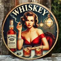 Vintažinis metalinis skardinis ženklas Moteris raudona suknelė Plakatas Baras Pub Sienos meno dekoras Retro Namai Vyriškas urvas TYA22075-20x20cm įvairiaspalvis