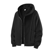 Men's Light Gray Heather Zip Up Hoodie - Oversized Casual Streetwear Hooded Jacket with Pockets M juoda