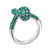 Symbolic Knot Rings With Vibranting Colorful Zircon Stones Crafted In Gold Plated Copper For Elegant Wear