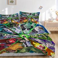 3pcs Ben 10 Cover Set, Bedding Set, Soft Comfortable Duvet Cover, For Bedroom, Guest Room (1*Duvet Cover + 2*Pillowcases, Without Core) yy25 135x200cm