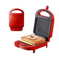 650W Home Panini Donut Mini Electric Sandwich Non-Stick Waffle Toaster Multifunctional Breakfast Maker 220V EU raudona
