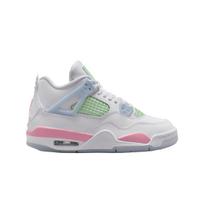 Air Jordan 4 Retro GS Valentino diena 2026 Vaikų sportbačiai Balti Vidutinio minkštumo Rožiniai Pusiau Mėlyni-Vapor-Žali IB7068-100 35.5