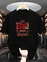 Unisex'S ECKO Graphic T-Shirt - Black & White Logo Design, Casual Crew Neck Short Sleeve Tee M