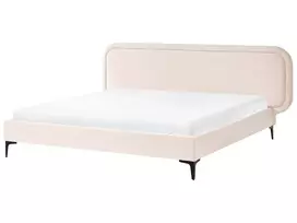 Veliūrinė lova SUZETTE 180 x 200 cm šviesiai smėlio spalvos