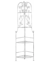 Kampinė lentyna BIELLA metalinė 158 cm 35 cm balta