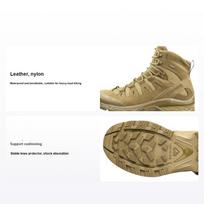 Salomon Quest 4D Forces 2 Leather Nylon Gore-Tex Comfortable Outdoor Shoes Unisex Hiking Shoes Sand-Yellow L40943400 40⅔