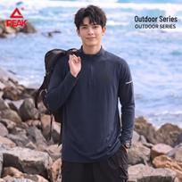 PEAK Men's Outdoor Half-Zip High-Neck Long-Sleeve T-Shirt XL