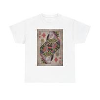 Queen Of Diamonds T Shirt Retro Playing Cards Unisex Heavy Cotton Tee XXL