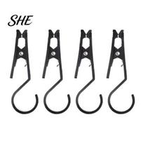 Canopy Pole Clips 4Pcs Outdoor Camping Tent Clip Hook, Heavy Duty S-shape Hook with Clip, Portable Lightweight Multi-function Clamp Hooks juoda