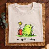 Funny Golf Shirt – Sad Frog Doodle, Ironic Golfer Gift 4XL