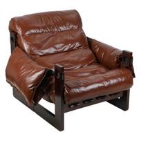 Faux Leather Accent Chair Armchair Mid-Century Modern Chair Thickened Cushion Sofa Single Lounge for Bedroom Living Room Brown Leisure ruda