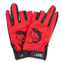 2 Pairs Fingerless Fishing Hand Glove Breathable Kayak Glove Portable Outdoor Sports Gloves  Cycle raudona