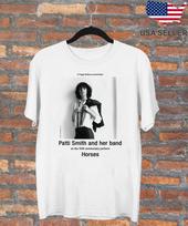 Patti Smith And Her Band On The 50th Anniversary Horse T Shirt Full Size S-5XL S gray