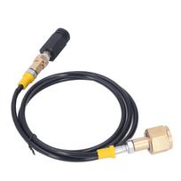 Soda Refill Adapter CO2 Cylinder Cartridge Fill Tank Connector with 60in Hose CGA320 High Pressure Hose Stainless Steel + Brass + Aluminum