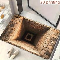 2D plokščias optinis iliuzijos neslystantis durų kilimėlis lengvai valomas, puikiai tinka prieškambariui, miegamojo, skalbyklos zonai, durų kilimėlis namams 40cmX60cm