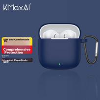 KMaxAI FreeBuds SE2 Case, Silicone Cover with Hook, Second Generation TWS Charging Case, Frosted Simple Solid Color Soft Shell, Midnight Blue