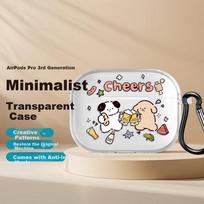 Qiaojiejie AirPods Pro 3 Case, INS Puppy Party Apple Earphone Protective Cover, Wireless Bluetooth Earphone Case, Shockproof Creative Non-Slip