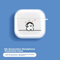 AirPods 4 Case [Music Puppy] Apple Earphone Protective Case, Wireless Bluetooth Earphone Cover, Shockproof Creative Anti-Slip Shell Storage Box