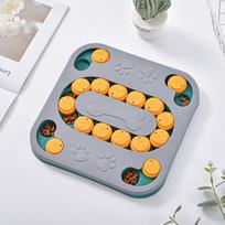 Track Sliding Block Pet Sniffing Puzzle Feeder Slow Feeding Anti-Choke Enrichment Toy Relieve  Energy Food Hidden Toy pilka spalva