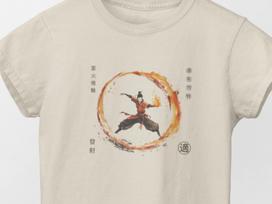 Firebender Scroll T-Shirt Avatar the last airbender tee bending martial art scroll Gift for ATLA fan Fire bender in action scroll XL