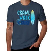Crawl Walk Surf TShirt Minimalist Plain Crew Neck TShirt S