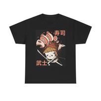 Funny Attack Ninja Sushi Graphic T Shirt Unisex Heavy Cotton Tee XXL