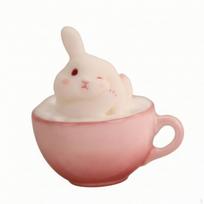 Pendant with Teacup Adorable Hare Bunny Charm for Girls, Teens, Daily Wear,